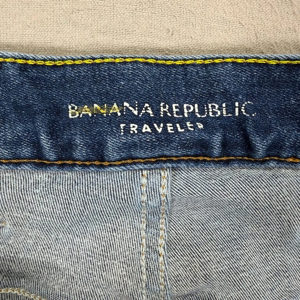 Banana Republic Traveler Jeans‎ Mens 40x34 Good Blue Straight Fit Lyocell Blend